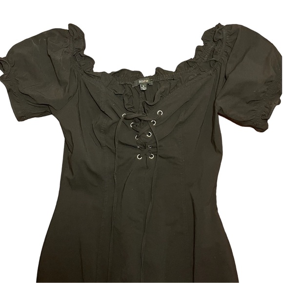 Dark Fairy Core Black Tie Up Mini Dress 🧚🏼‍♀️🖤 - Picture 7 of 8